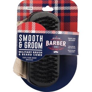 Barber Series Barber Smooth & Groom Military Brush & Beard Comb & Travel Bag - 2 Ct , CVS