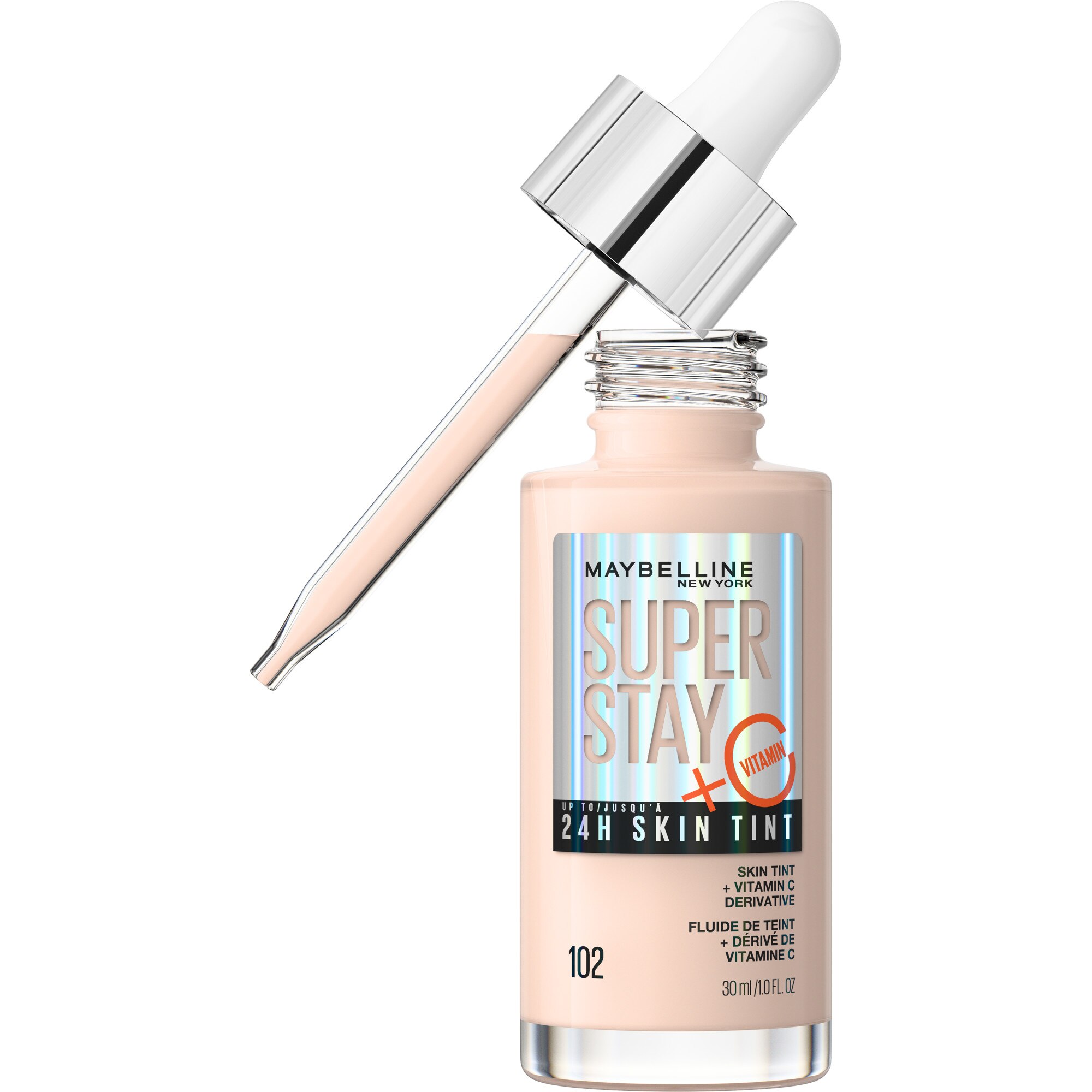 Maybelline New York Super Stay Up To 24HR Skin Tint With Vitamin C, 102, 1 Oz , CVS
