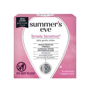 Summer's Eve Feminine Cleansing Cloths 16 Ct, Simply Sensitive , CVS