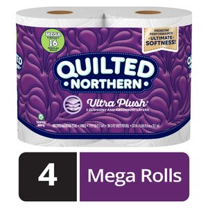 Quilted Northern Ultra Plush Toilet Paper, 4 Mega Rolls