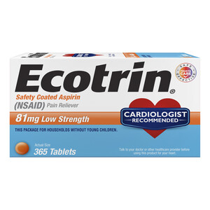 Ecotrin Low Strength Safety Coated Aspirin Tablets, 365 CT