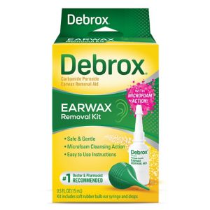 Debrox Earwax Removal Kit, 0.5 fl oz Ear Drops & Bulb Ear Syringe