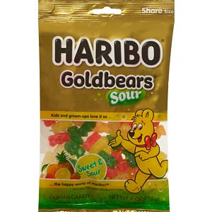 Haribo Gold Bears Gummi Candy Sour, 7 OZ