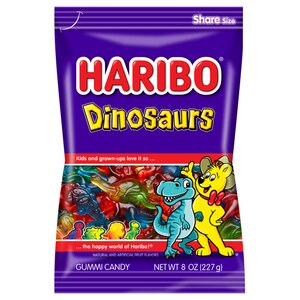 Haribo Dinosaurs Fruity Gummy Candy, 8 OZ
