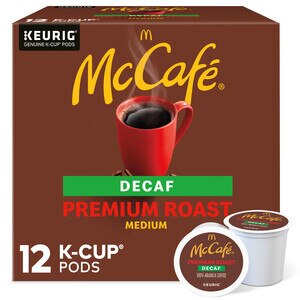 McCafe Premium Roast K-Cup - Café descafeinado en cápsulas, 100% arábica, tostado medio, 12 u.