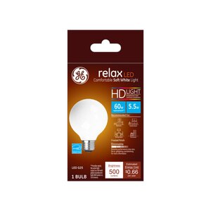 General Electric Relax HD Soft White 60W Replacement LED White Decorative Globe G25 Light Bulb (1-Pack) , CVS