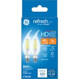 GE Refresh HD 40W Clear LED Light Bulbs, LED CAC, 2 CT, thumbnail image 1 of 1