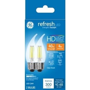 General Electric Refresh HD 40W LED Clear Light Bulbs, LED CAM, 2 Ct , CVS