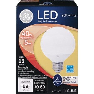 GE LED Long Life Low Energy Bulb Soft White, 40W