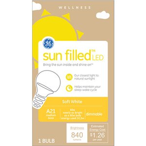 GE Sun filled Soft White 60W Replacement LED A21 Light Bulb