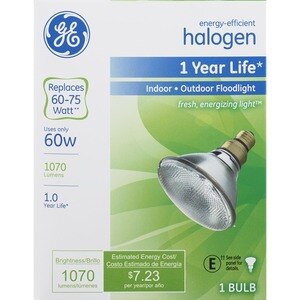 GE Energy-Efficient - Reflector halógeno para interiores/exteriores, 60 vatios