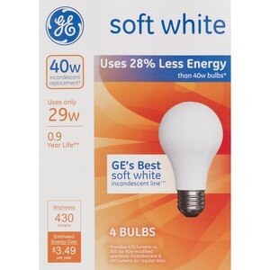 GE Soft White Energy-Efficient 29w Halogen Lightbulbs