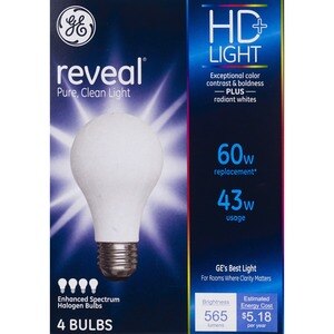 GE Energy Smart Reveal 43w Halogen Lightbulbs