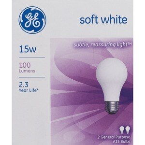 General Electric Soft White 15w General Electricneral Purpose Lightbulbs - 2 Ct , CVS