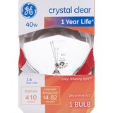 GE Decorative 40W Bulb, Crystal Clear, thumbnail image 1 of 5