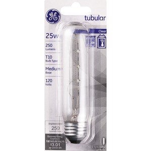 General Electric Tubular 25W Specialty Bulb, Clear , CVS