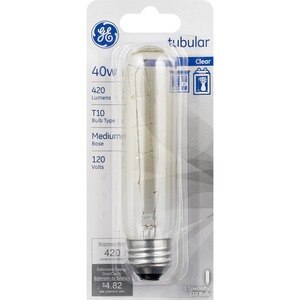 GE Clear Tubular 40w Specialty Lightbulb