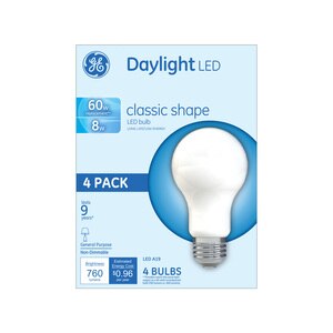 GE Daylight LED 60W Replacement Frosted General Purpose A19 Light Bulbs (4-Pack)