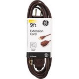 GE 9' Indoor Extension Cord, Brown, thumbnail image 1 of 3