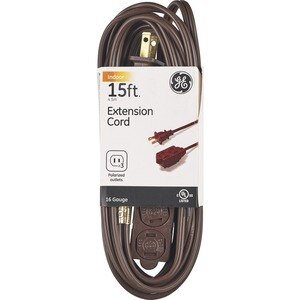GE - Cable de extensión para interiores, 15', marrón