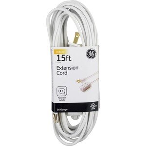 GE - Cable de extensión para interiores, 15', blanco