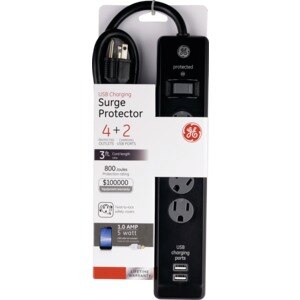 General Electric SurGeneral Electric Protector With 4 Outlets And 2 USB Charging Ports, 3 Ft Long Extension Cord , CVS