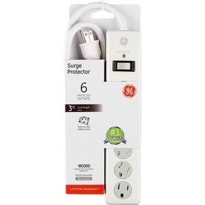 General Electric Standard 6-Outlet SurGeneral Electric Protector, White , CVS