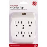 GE Grounded 6-Outlet Tap, White, thumbnail image 1 of 2