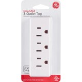 GE Grounded 3-Outlet Tap, White, thumbnail image 1 of 2