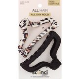 Scunci All Day Hold Claw Clips, Leopard/Black, 2 CT, thumbnail image 1 of 2