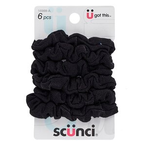 Scunci Soft Hold Mini Fabric Ponytailers, Black, 6 Ct , CVS
