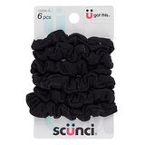 Scunci Soft Hold Mini Fabric Ponytailers, Black, thumbnail image 1 of 3