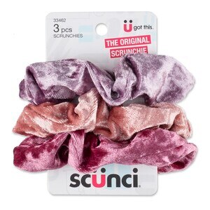 Scunci Velvet Scrunchies, 3CT