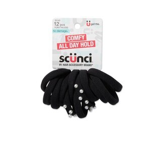 Scunci Hosiery No Damage Ponytailers, Black, 12 Ct , CVS