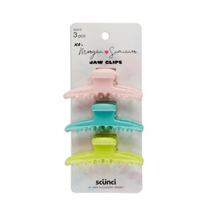 Morgan Simianer xo Scunci Color Jaw Clips, 3CT