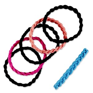 Scunci No Damage Braided Elastics Assorted Colors, 6 Ct , CVS