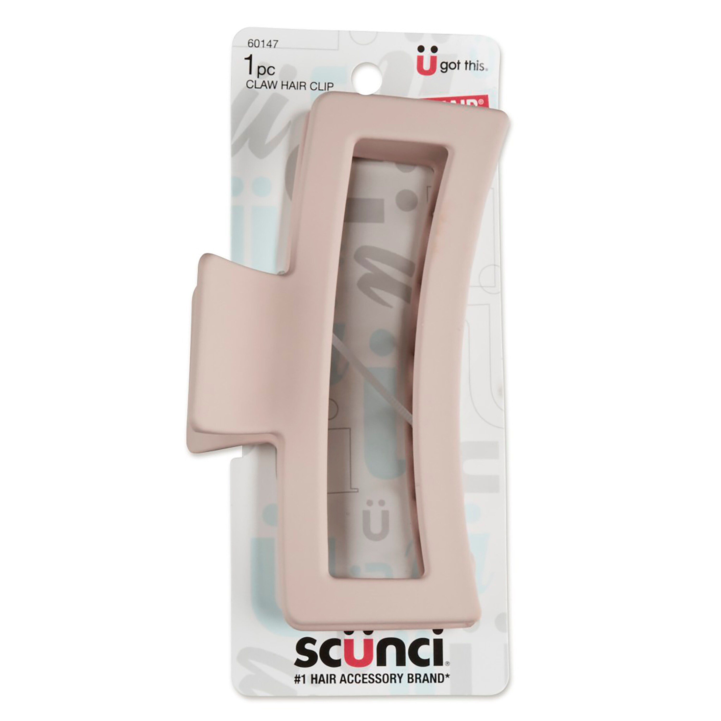 Scunci Soft Touch Open Cut Rectangle Claw Clip - Blush Color 1pk , CVS