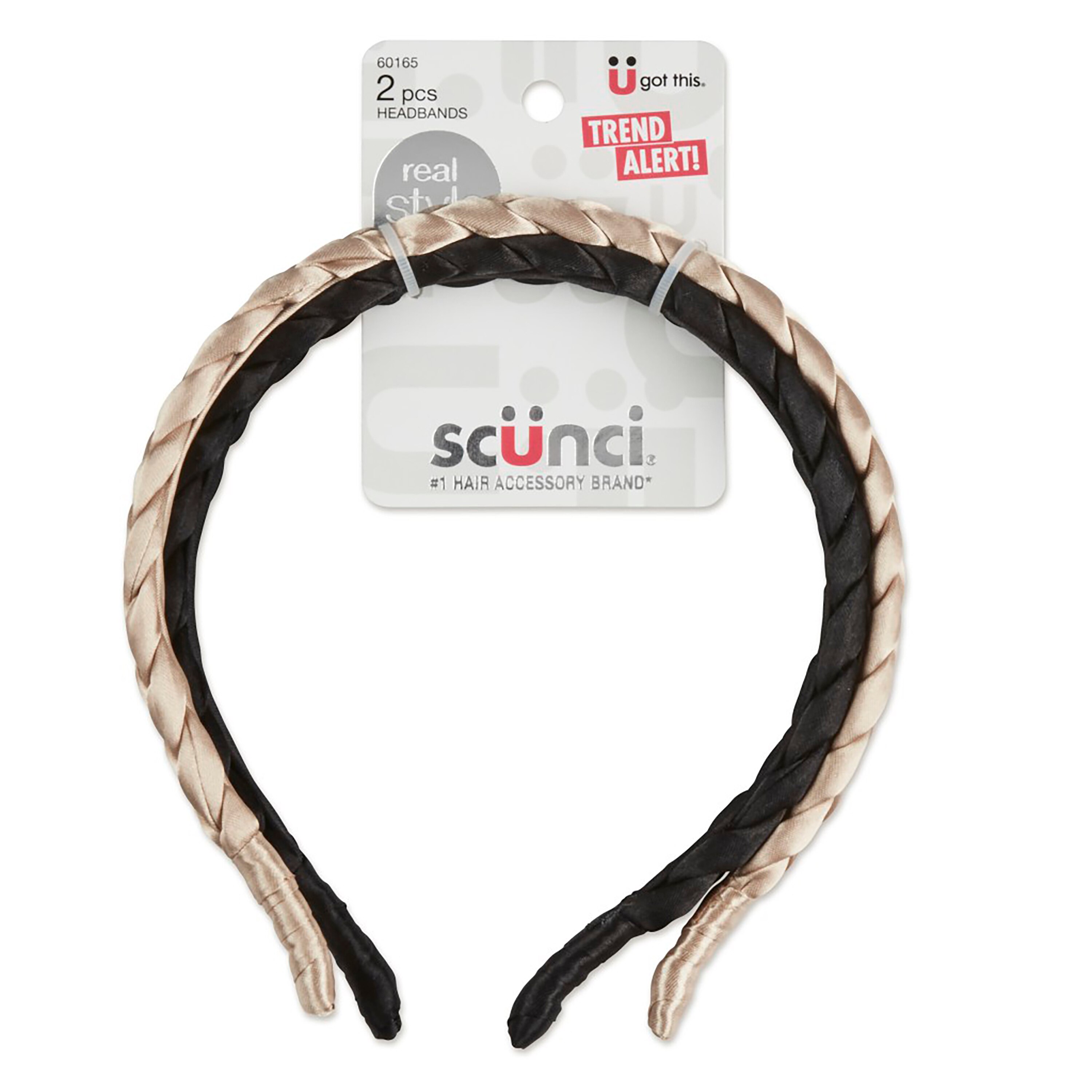 Scunci Braided Satin Headbands 2pk - 2 Ct , CVS
