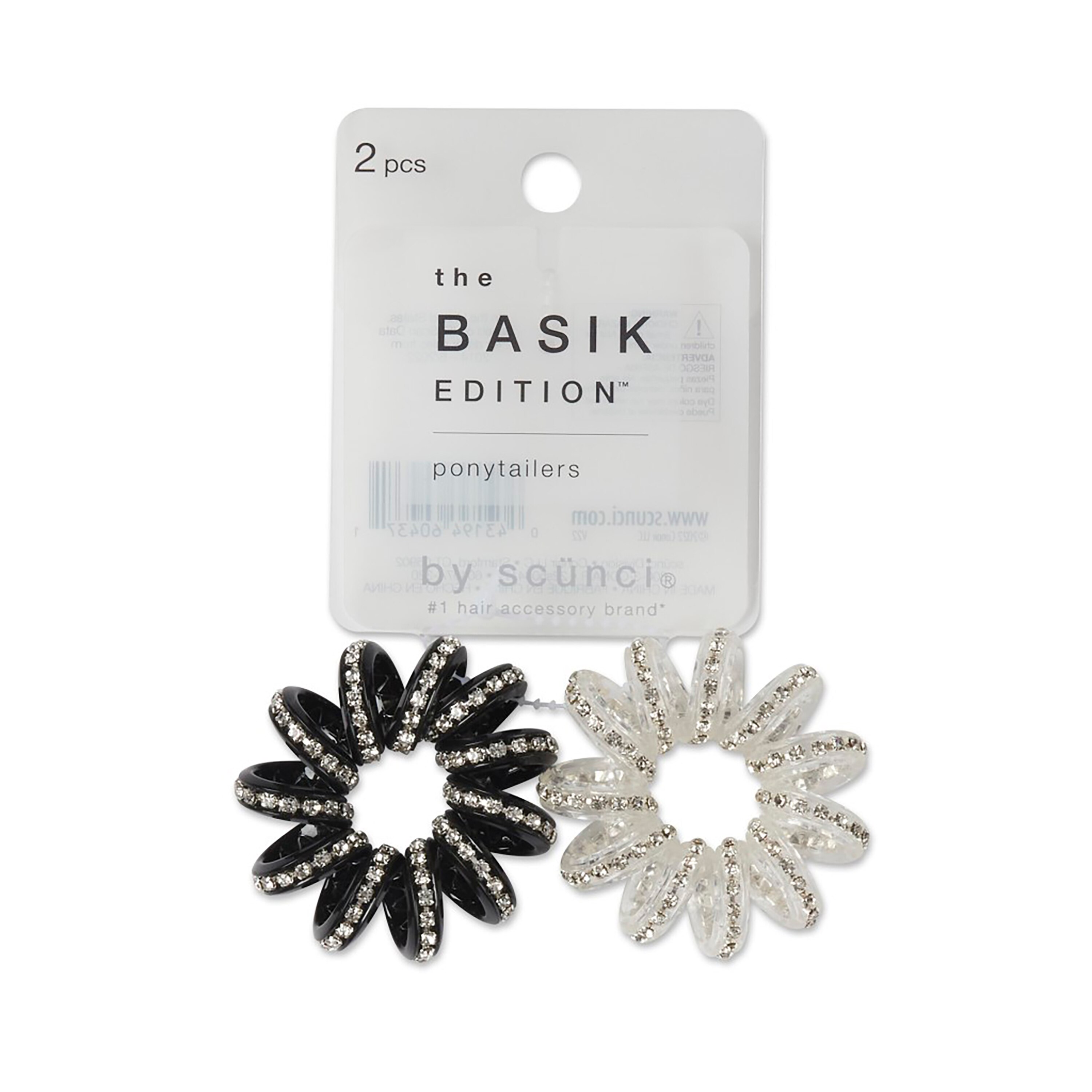 The Basik Edition By Scunci Stone Embellished Spiral Ponytailers 2pk - 2 Ct , CVS