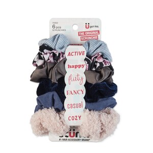 Scunci - Bandas para el cabello con distintas texturas y estampados, 6 u.