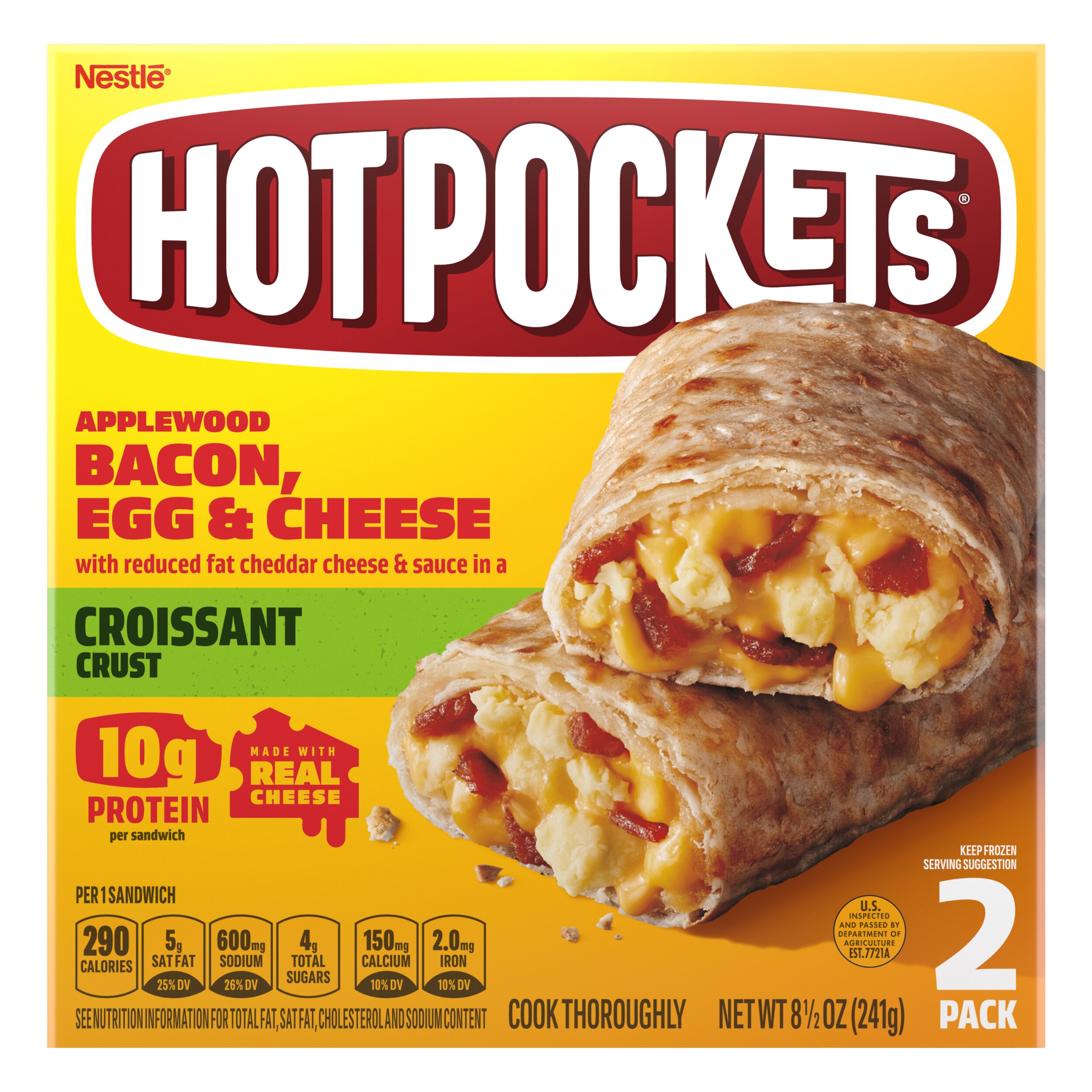 Hot Pockets Croissant Crust Applewood Bacon, Egg, And Cheese Frozen Sandwiches - 8.5 Oz , CVS