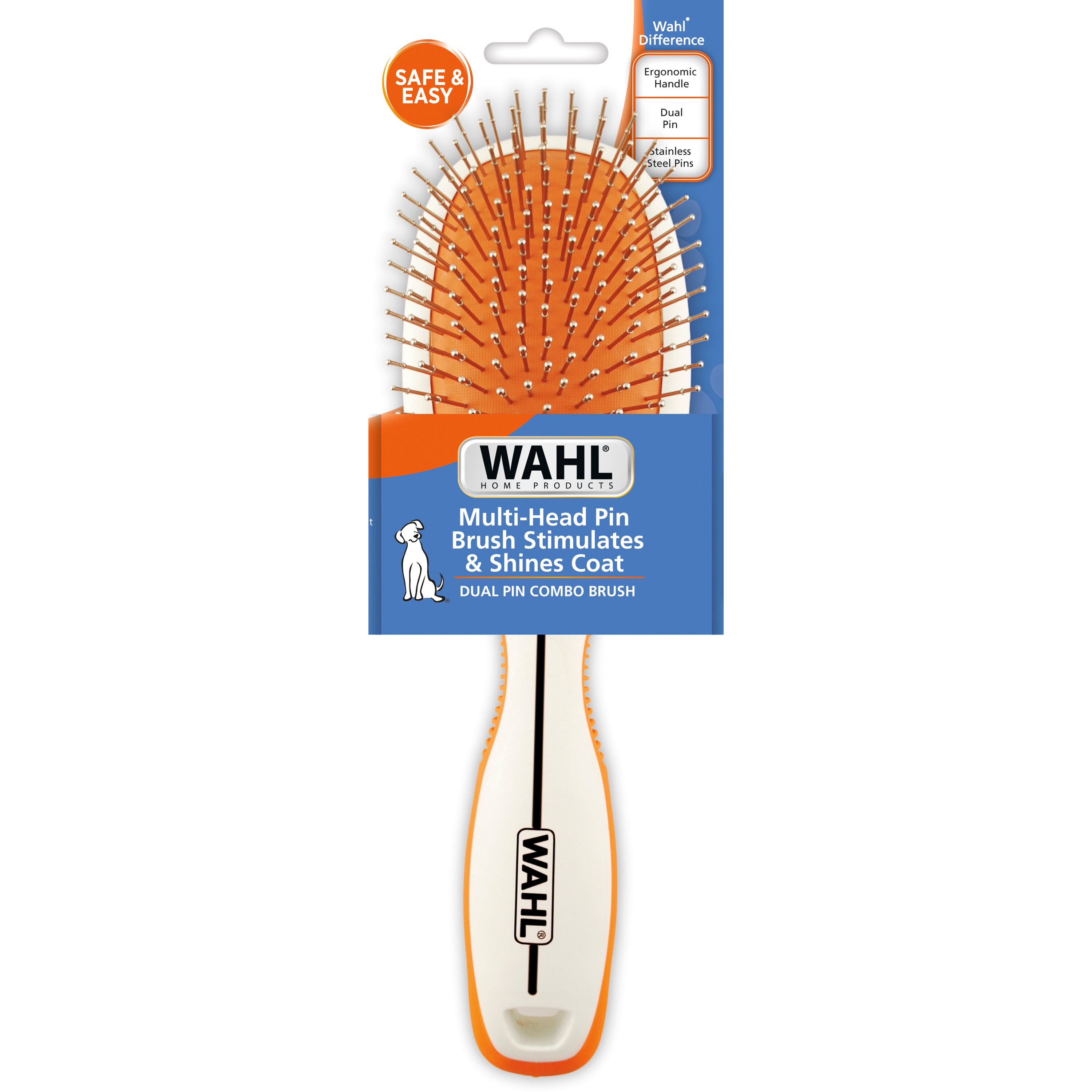 Wahl Premium Pet Double Sided Pin Bristle Brush, Removes Loose Hair & Creates A Soft Coat , CVS
