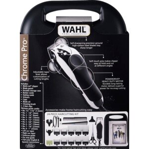 wahl chrome pro men's haircut kit with adjustable taper lever and hard storage case