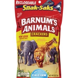 Nabisco Barnum's Animal Crackers, Recloseable Snak-Saks, 8 Oz , CVS
