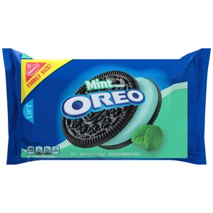 Oreo Mint Creme Chocolate Sandwich Cookies, Family Size, 20 Oz - 18.71 Oz , CVS