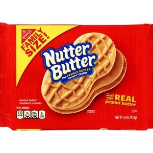 Nutter Butter Peanut Butter Sandwich Cookies, Family Size, 16 oz