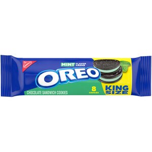  Oreo Mint Creme Chocolate Sandwich Cookies, King Size, 4.1 OZ 