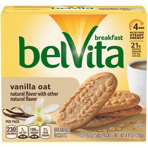 belVita Vanilla Oat Breakfast Biscuits, 5 Packs