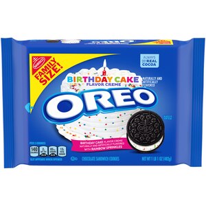 OREO Birthday Cake Chocolate Sandwich Cookies, Family Size, 17 Oz , CVS