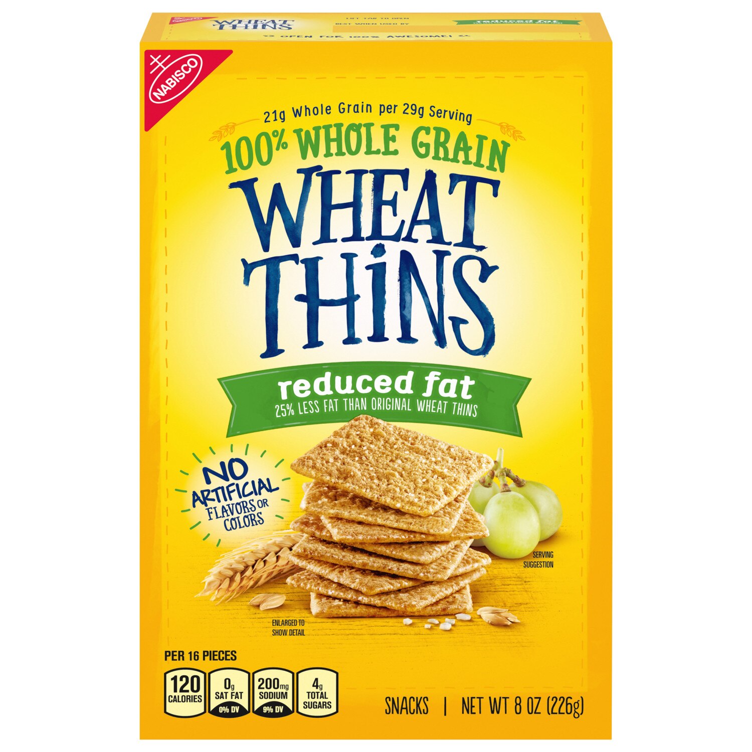 Wheat Thins Reduced Fat Whole Grain Wheat Crackers, 8 Oz , CVS